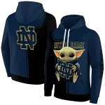 personalized notre dame fighting irish baby yoda navy black hoodie best selling