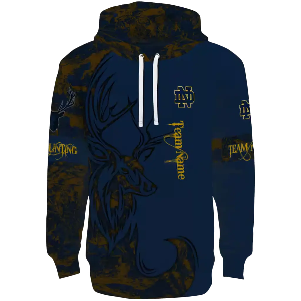 personalized notre dame fighting irish deer silhouette navy hoodie best selling personalized notre dame fighting irish deer silhouette navy hoodie best selling