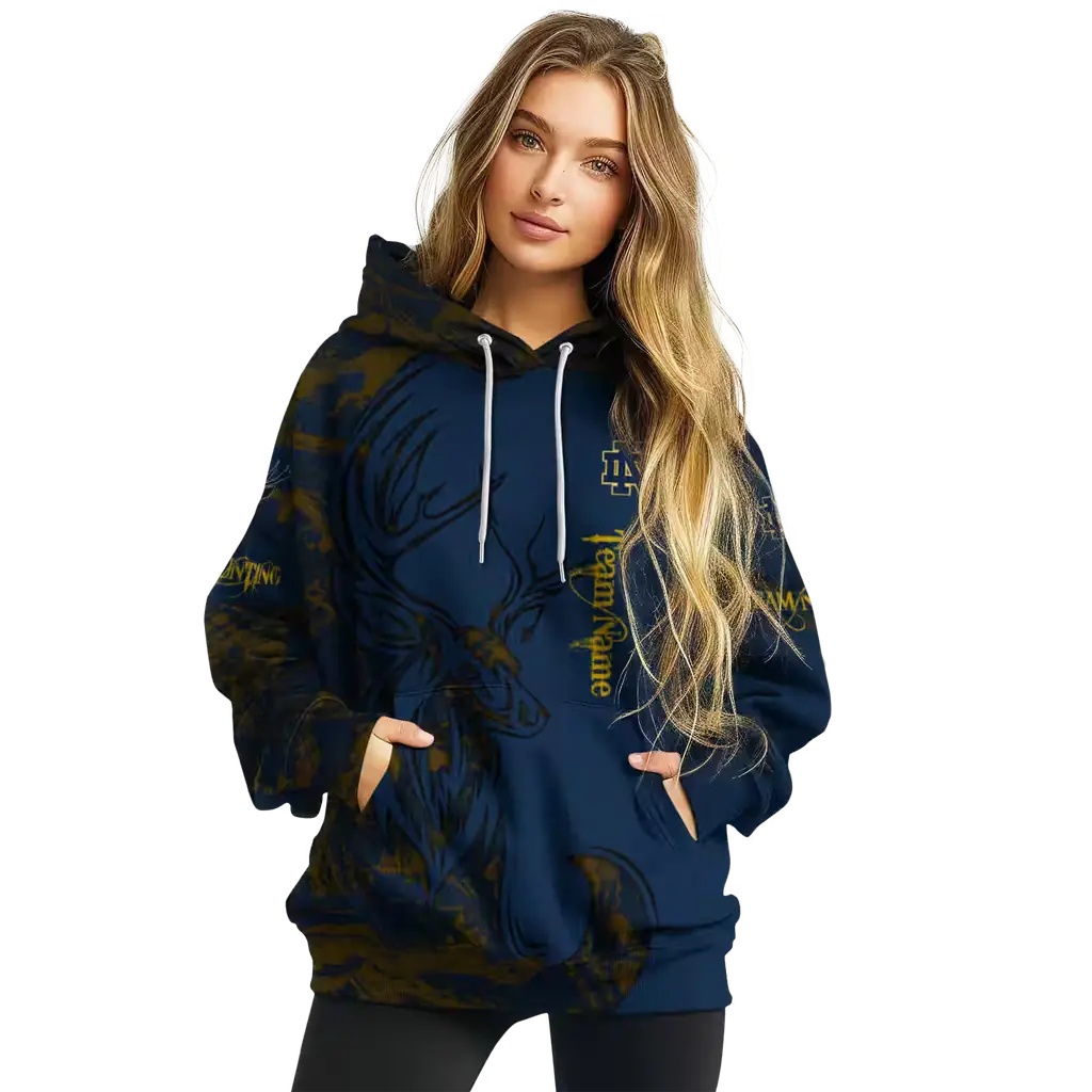 personalized notre dame fighting irish deer silhouette navy hoodie high quality personalized notre dame fighting irish deer silhouette navy hoodie high quality