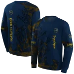 personalized notre dame fighting irish deer silhouette navy hoodie best selling