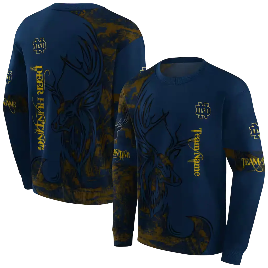 personalized notre dame fighting irish deer silhouette navy hoodie premium grade personalized notre dame fighting irish deer silhouette navy hoodie premium grade