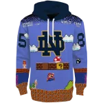 personalized notre dame fighting irish mario blue black hoodie best selling