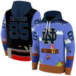 personalized notre dame fighting irish mario blue black hoodie best selling