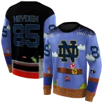 personalized notre dame fighting irish mario blue black hoodie best selling