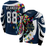 personalized notre dame fighting irish puzzle pieces navy hoodie best selling