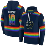 personalized notre dame fighting irish rainbow stripes navy hoodie best selling