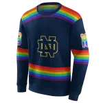 personalized notre dame fighting irish rainbow stripes navy hoodie best selling