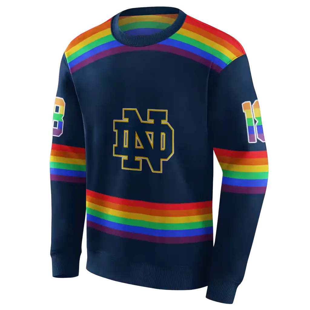 personalized notre dame fighting irish rainbow stripes navy hoodie new arrival personalized notre dame fighting irish rainbow stripes navy hoodie new arrival