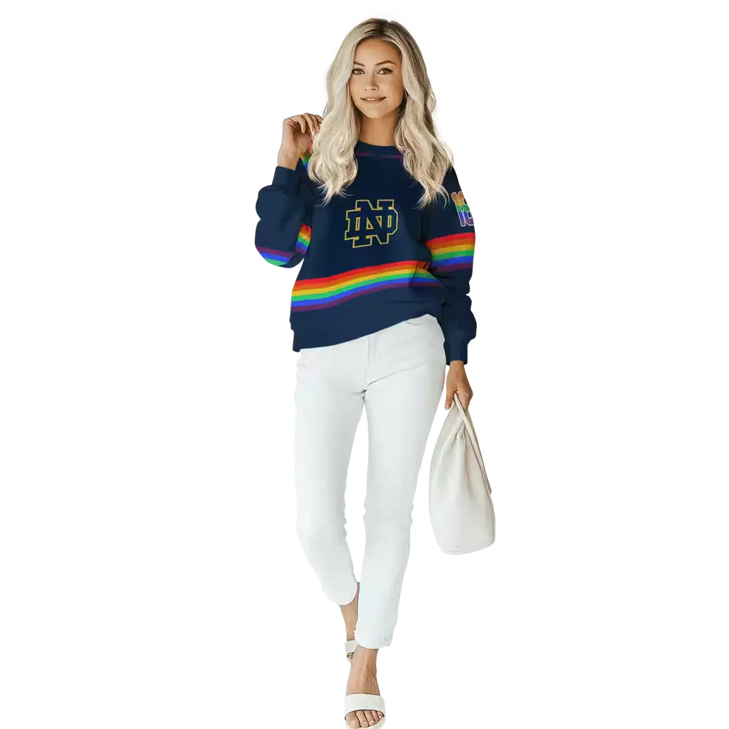 personalized notre dame fighting irish rainbow stripes navy hoodie trendy personalized notre dame fighting irish rainbow stripes navy hoodie trendy
