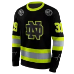 personalized notre dame fighting irish safety motif black neon green hoodie best selling
