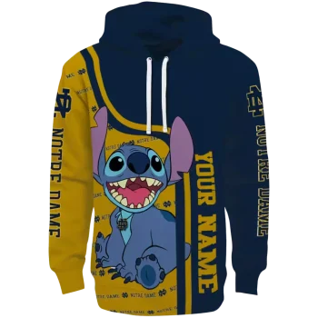 personalized notre dame fighting irish stitch navy hoodie best selling