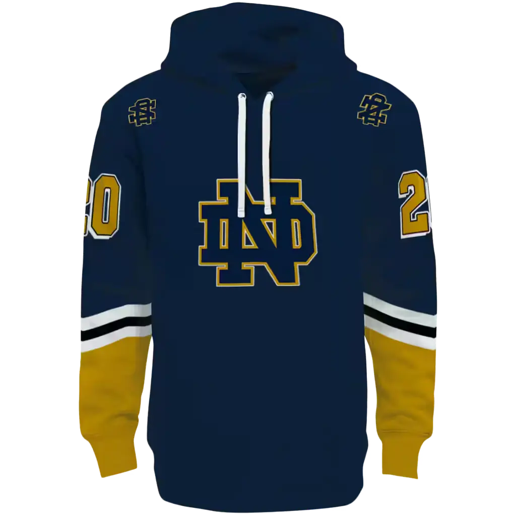 personalized notre dame fighting irish striped sleeves navy hoodie best selling personalized notre dame fighting irish striped sleeves navy hoodie best selling