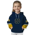 personalized notre dame fighting irish striped sleeves navy hoodie best selling