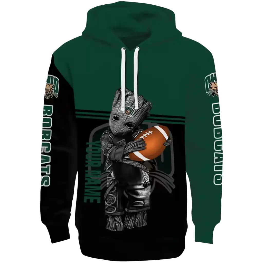 personalized ohio bobcats baby groot green black hoodie best selling personalized ohio bobcats baby groot green black hoodie best selling