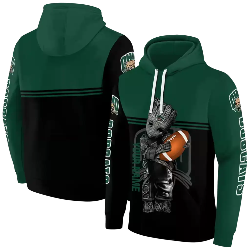 personalized ohio bobcats baby groot green black hoodie fashion forward personalized ohio bobcats baby groot green black hoodie fashion forward