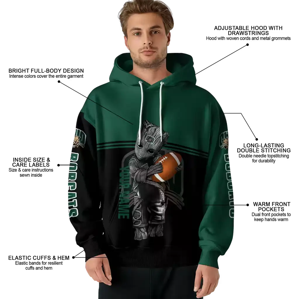 personalized ohio bobcats baby groot green black hoodie latest model personalized ohio bobcats baby groot green black hoodie latest model