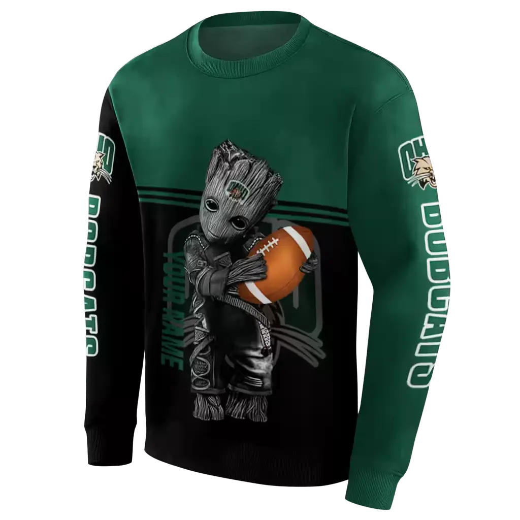 personalized ohio bobcats baby groot green black hoodie new arrival personalized ohio bobcats baby groot green black hoodie new arrival