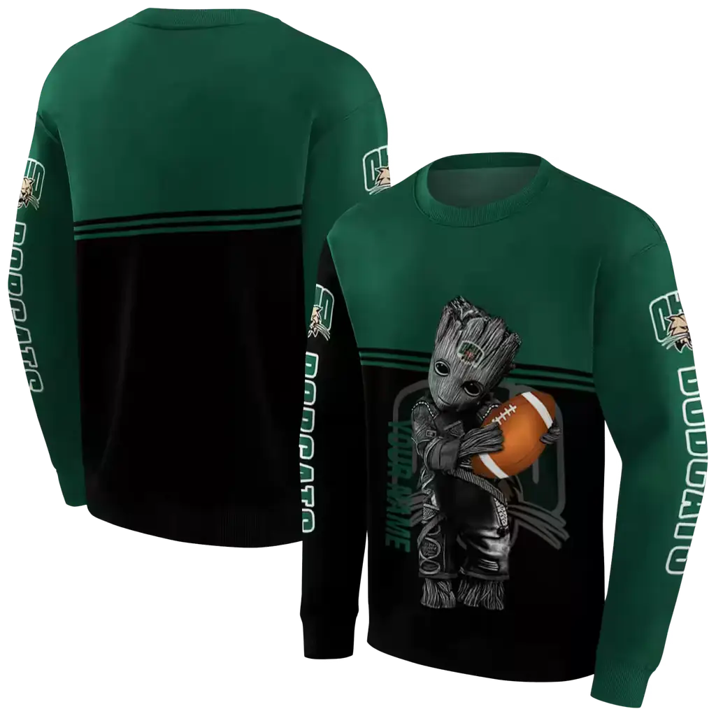 personalized ohio bobcats baby groot green black hoodie premium grade personalized ohio bobcats baby groot green black hoodie premium grade