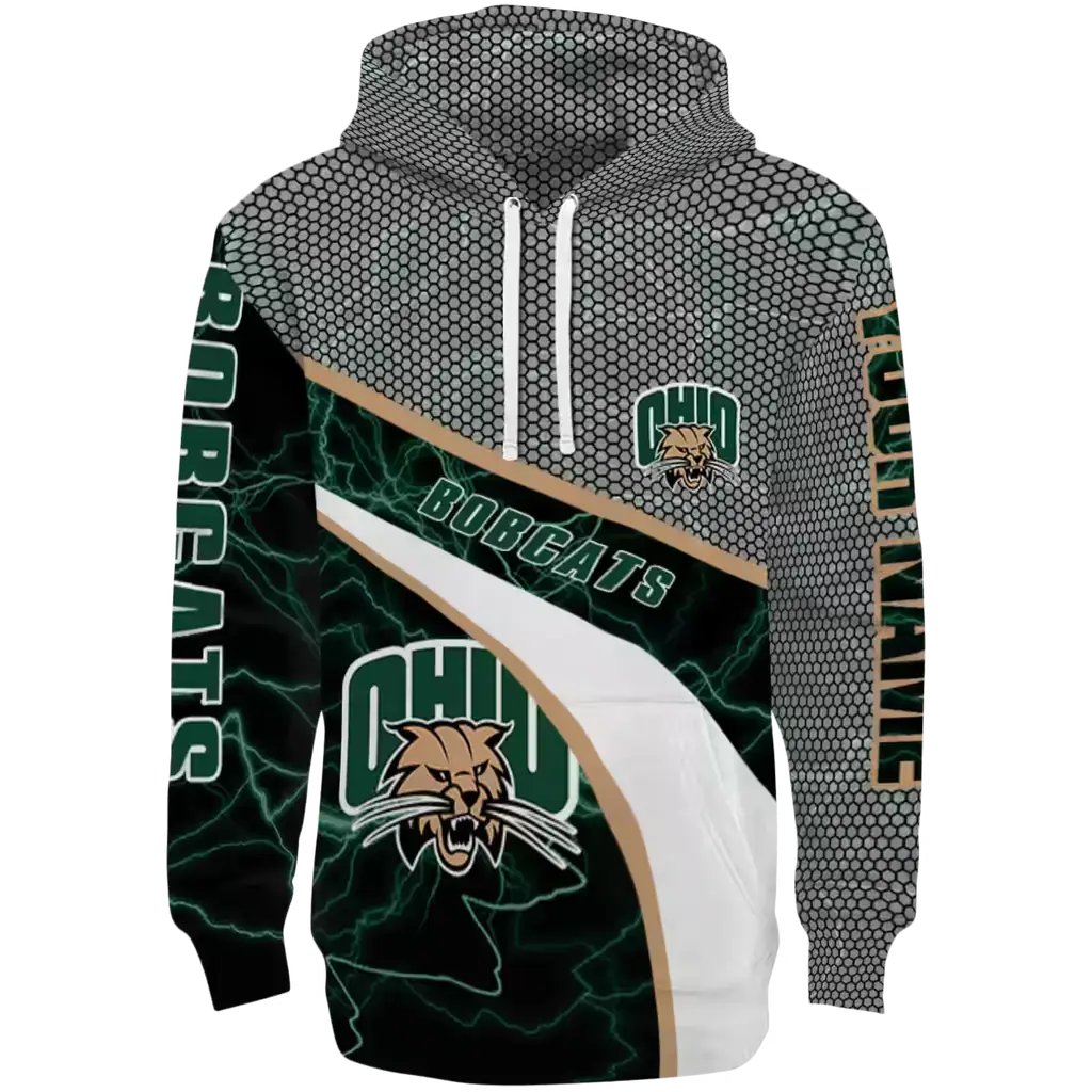 personalized ohio bobcats hexagonal mesh green black gray hoodie best selling personalized ohio bobcats hexagonal mesh green black gray hoodie best selling