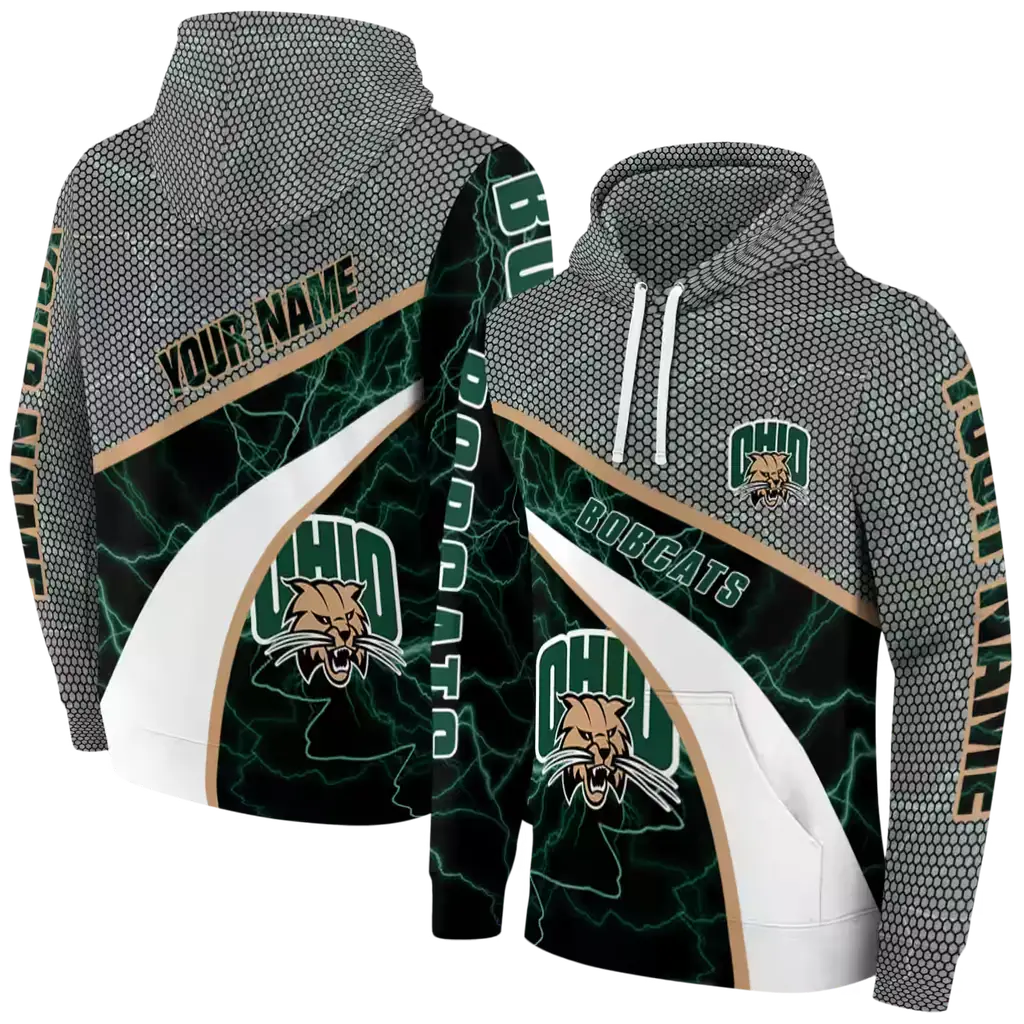 personalized ohio bobcats hexagonal mesh green black gray hoodie fashion forward personalized ohio bobcats hexagonal mesh green black gray hoodie fashion forward