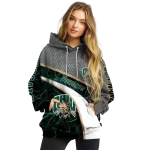 personalized ohio bobcats hexagonal mesh green black gray hoodie best selling