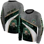 personalized ohio bobcats hexagonal mesh green black gray hoodie best selling