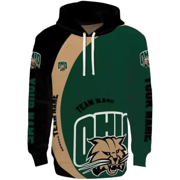 personalized ohio bobcats minimalist design green black hoodie best selling
