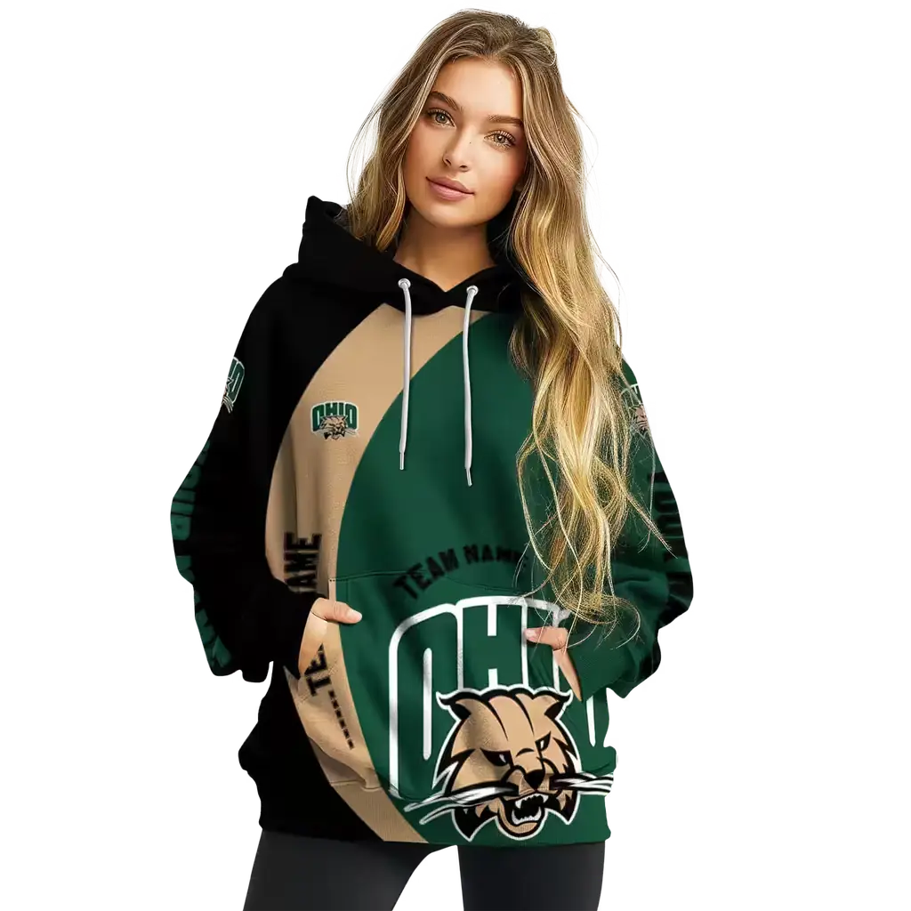 personalized ohio bobcats minimalist design green black hoodie high quality personalized ohio bobcats minimalist design green black hoodie high quality
