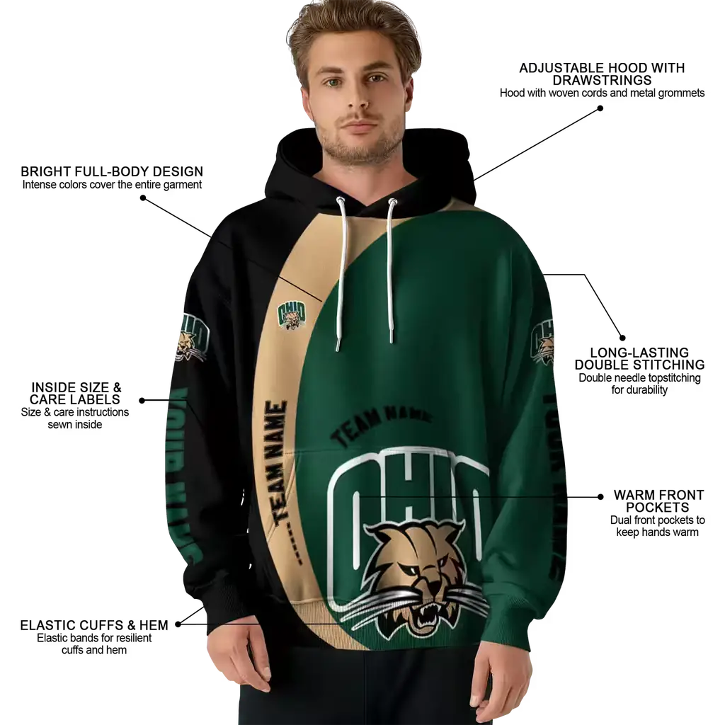 personalized ohio bobcats minimalist design green black hoodie latest model personalized ohio bobcats minimalist design green black hoodie latest model