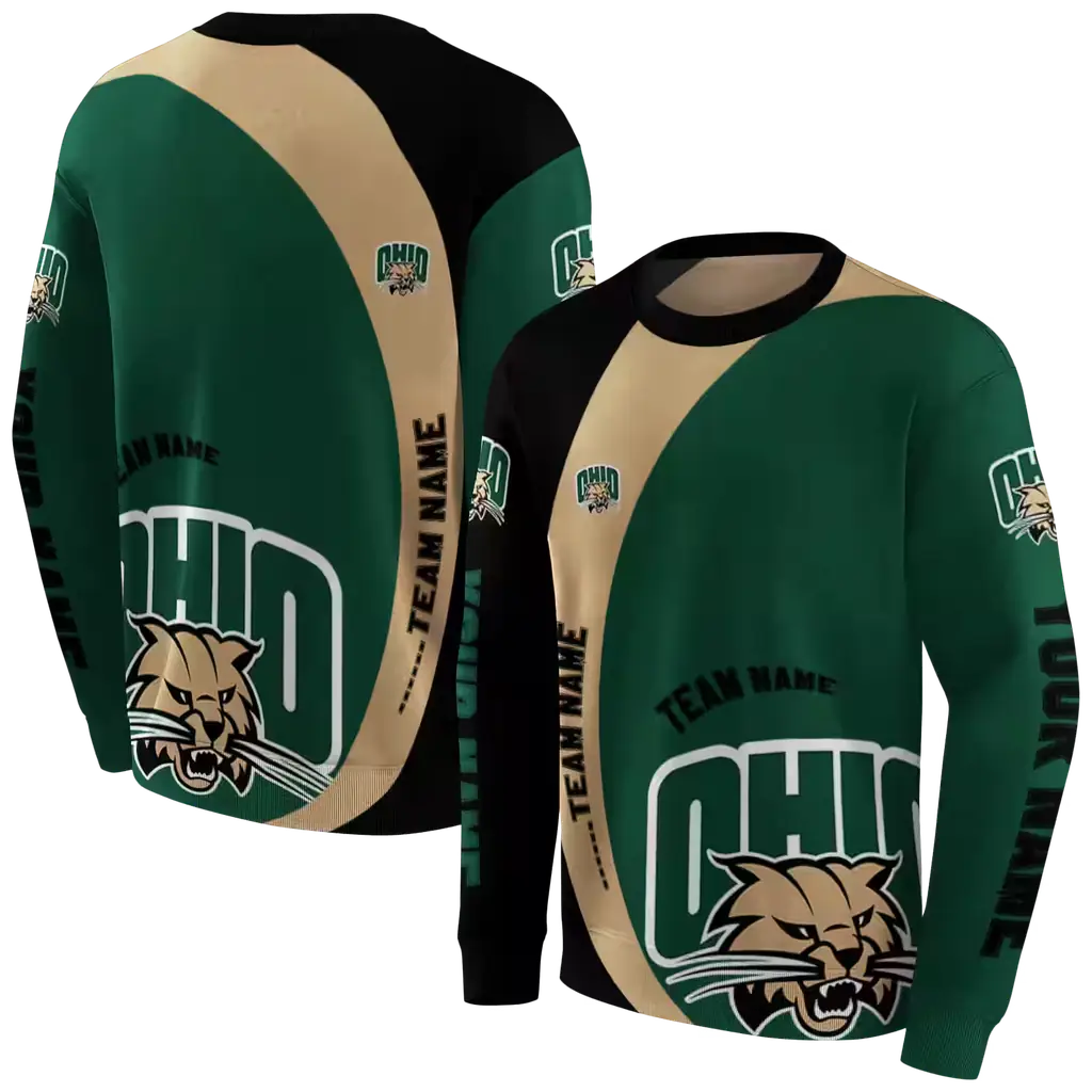 personalized ohio bobcats minimalist design green black hoodie premium grade personalized ohio bobcats minimalist design green black hoodie premium grade