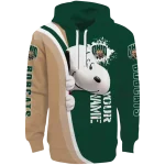 personalized ohio bobcats peeking snoopy green hoodie best selling