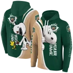 personalized ohio bobcats peeking snoopy green hoodie best selling