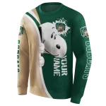 personalized ohio bobcats peeking snoopy green hoodie best selling