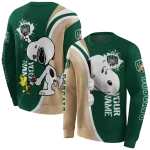 personalized ohio bobcats peeking snoopy green hoodie best selling