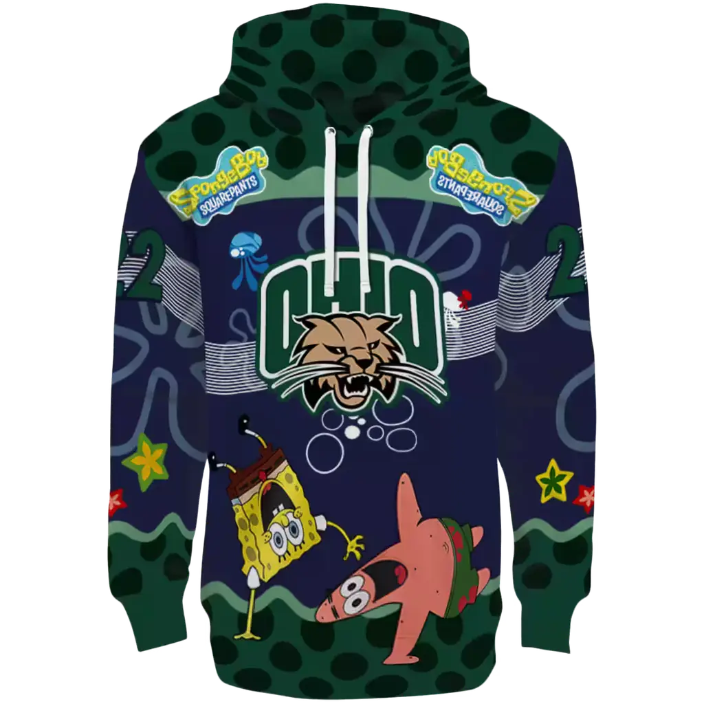 personalized ohio bobcats spongebob patrick star green navy hoodie best selling personalized ohio bobcats spongebob patrick star green navy hoodie best selling