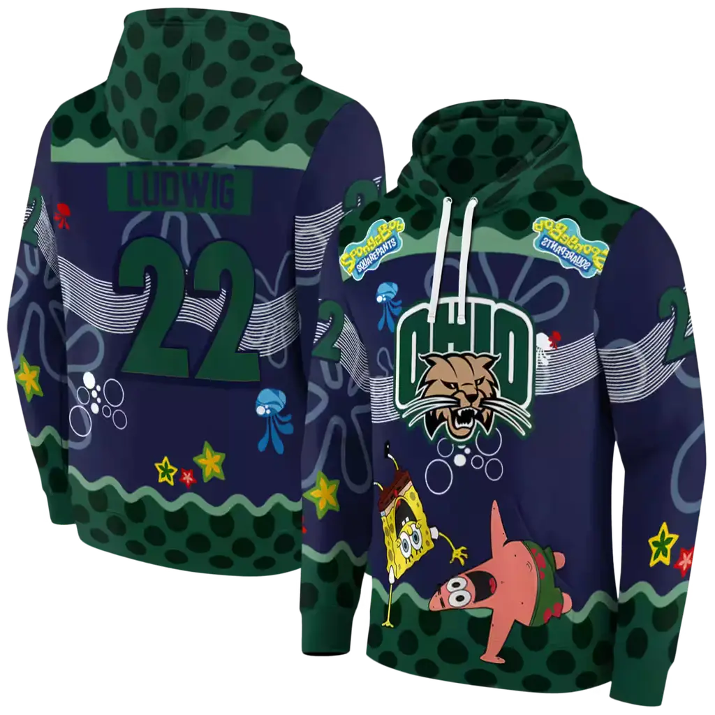 personalized ohio bobcats spongebob patrick star green navy hoodie fashion forward personalized ohio bobcats spongebob patrick star green navy hoodie fashion forward