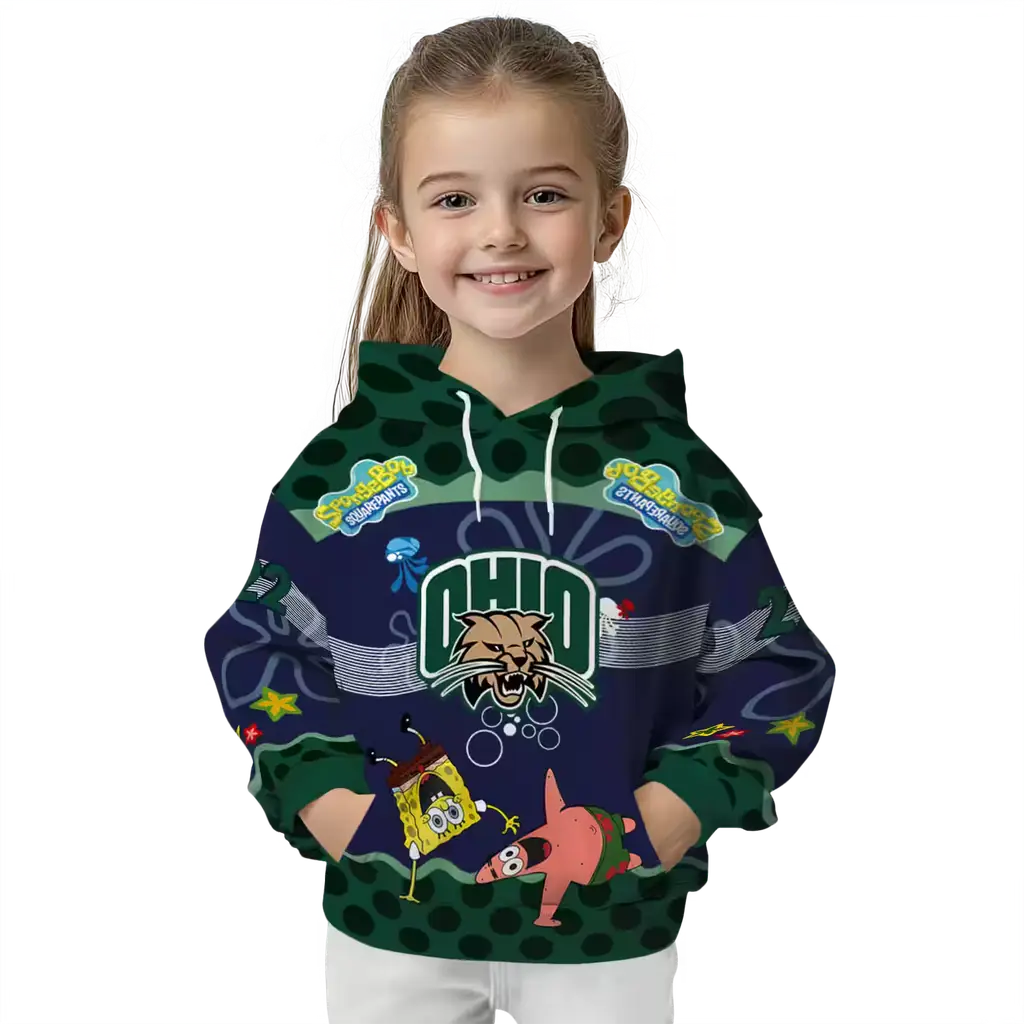 personalized ohio bobcats spongebob patrick star green navy hoodie top rated personalized ohio bobcats spongebob patrick star green navy hoodie top rated