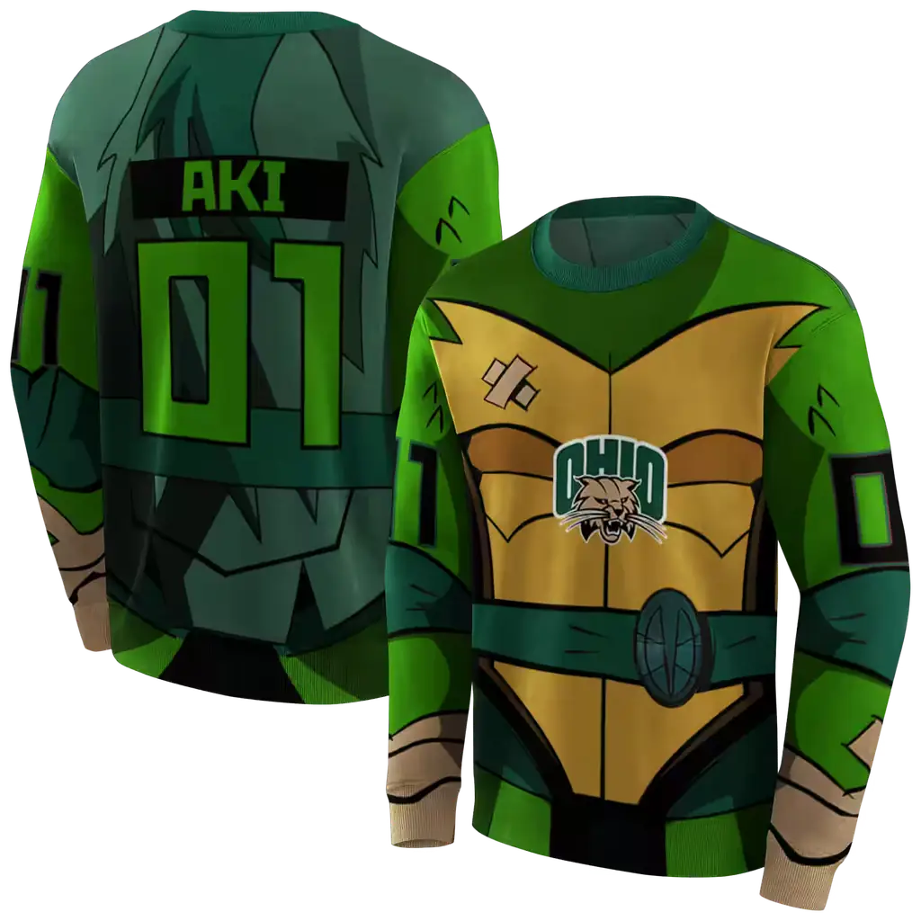 personalized ohio bobcats superhero armor green hoodie premium grade personalized ohio bobcats superhero armor green hoodie premium grade