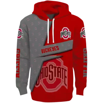 personalized ohio state buckeyes abstract shape scarlet hoodie best selling