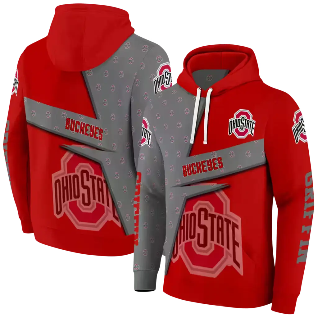 personalized ohio state buckeyes abstract shape scarlet hoodie fashion forward personalized ohio state buckeyes abstract shape scarlet hoodie fashion forward
