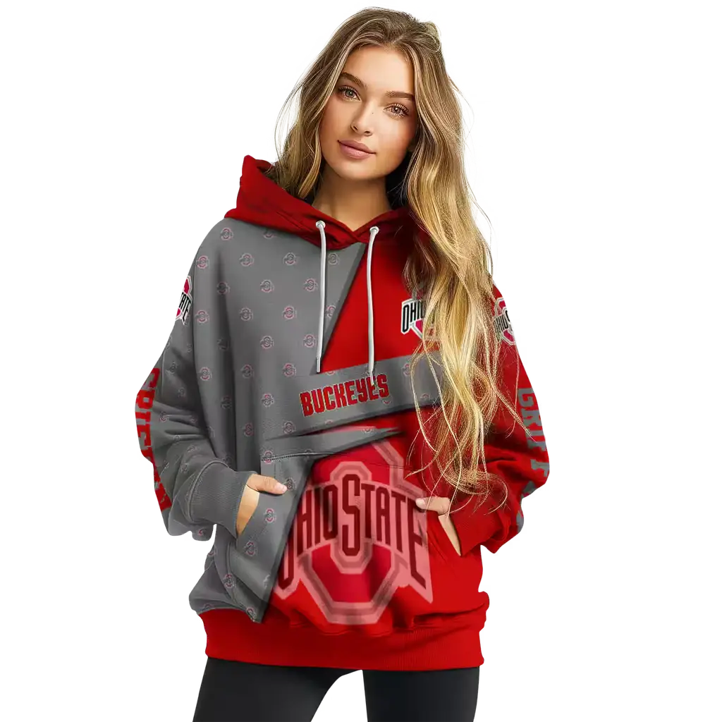 personalized ohio state buckeyes abstract shape scarlet hoodie high quality personalized ohio state buckeyes abstract shape scarlet hoodie high quality
