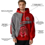 personalized ohio state buckeyes abstract shape scarlet hoodie best selling