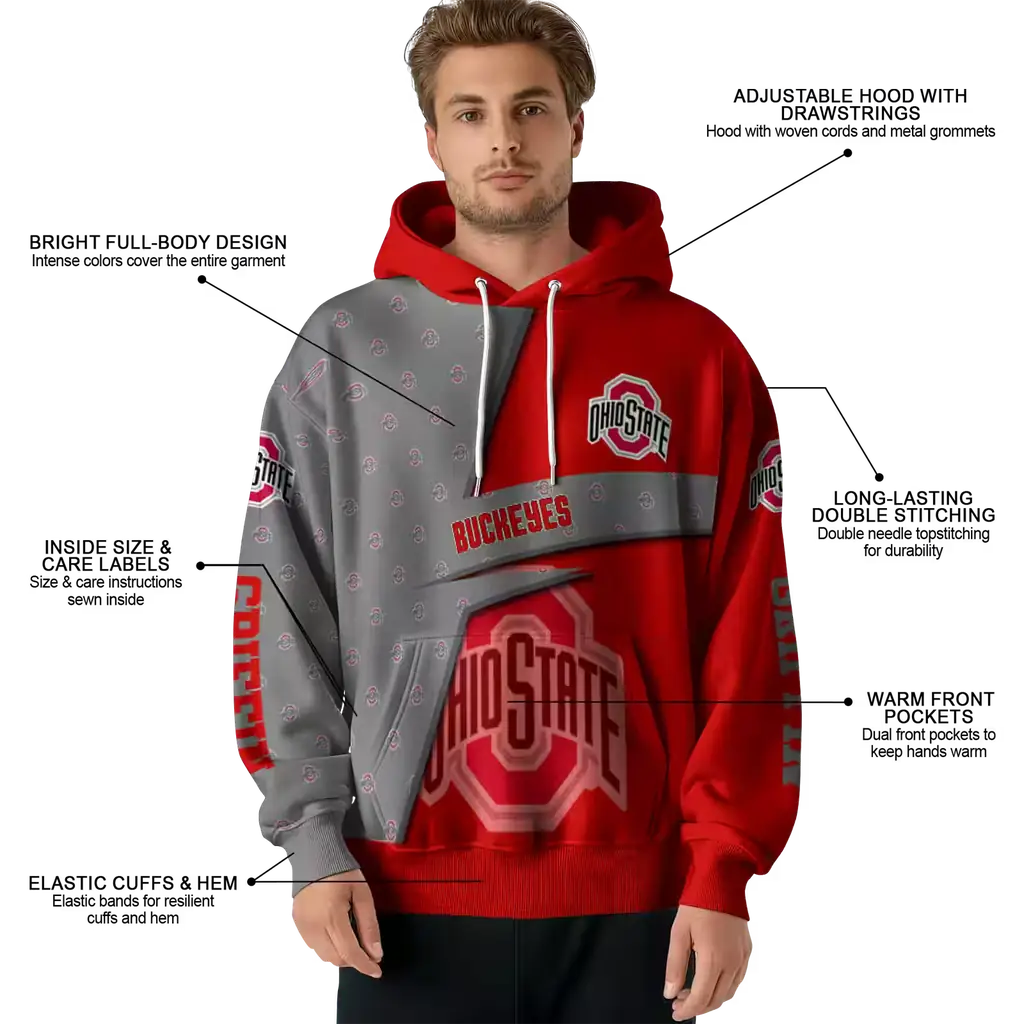 personalized ohio state buckeyes abstract shape scarlet hoodie latest model personalized ohio state buckeyes abstract shape scarlet hoodie latest model