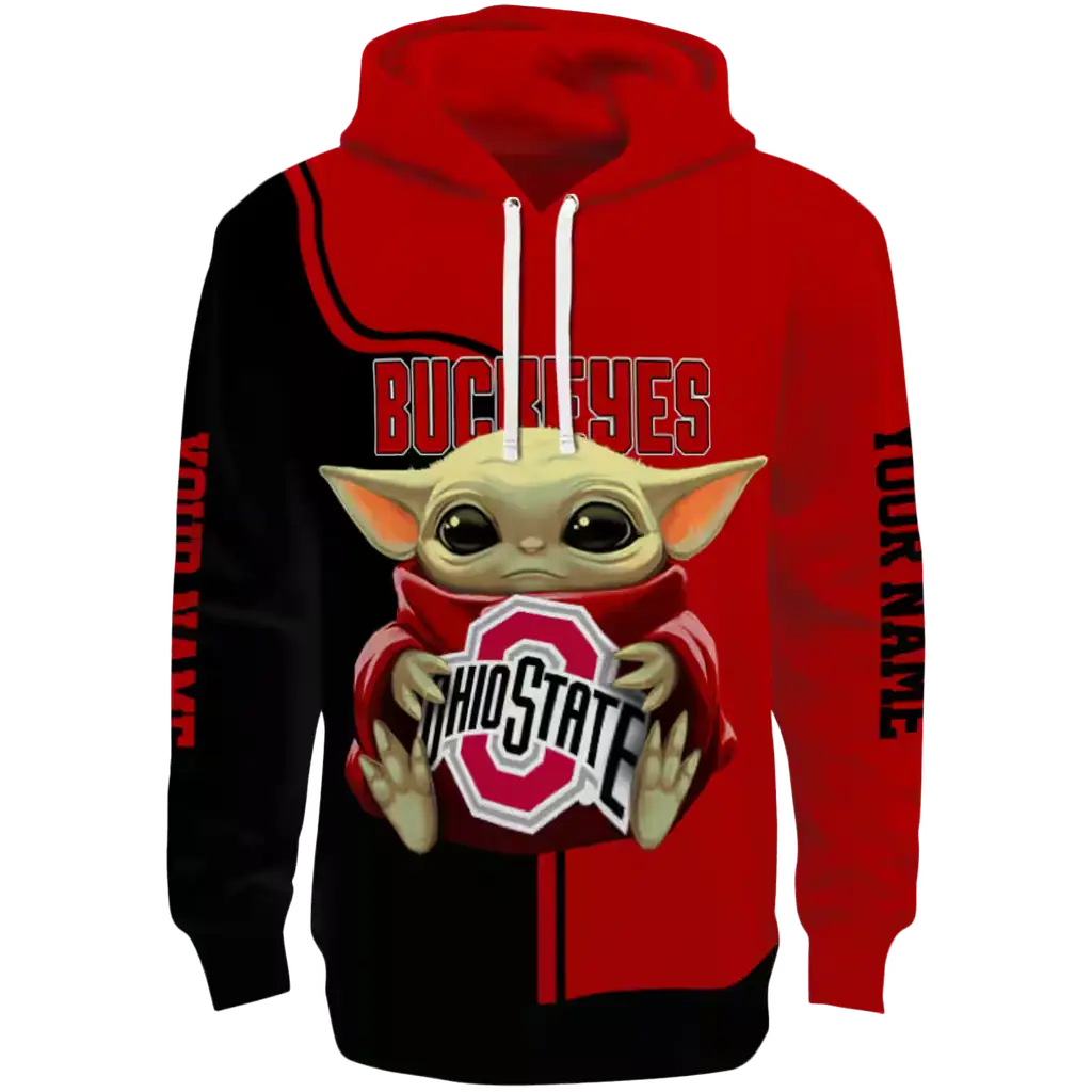 personalized ohio state buckeyes baby yoda scarlet black hoodie best selling personalized ohio state buckeyes baby yoda scarlet black hoodie best selling