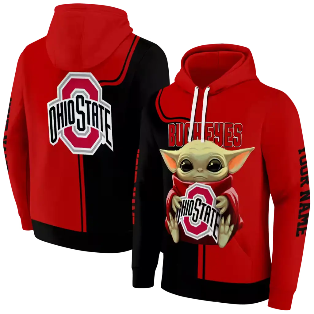 personalized ohio state buckeyes baby yoda scarlet black hoodie fashion forward personalized ohio state buckeyes baby yoda scarlet black hoodie fashion forward