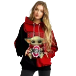 personalized ohio state buckeyes baby yoda scarlet black hoodie best selling
