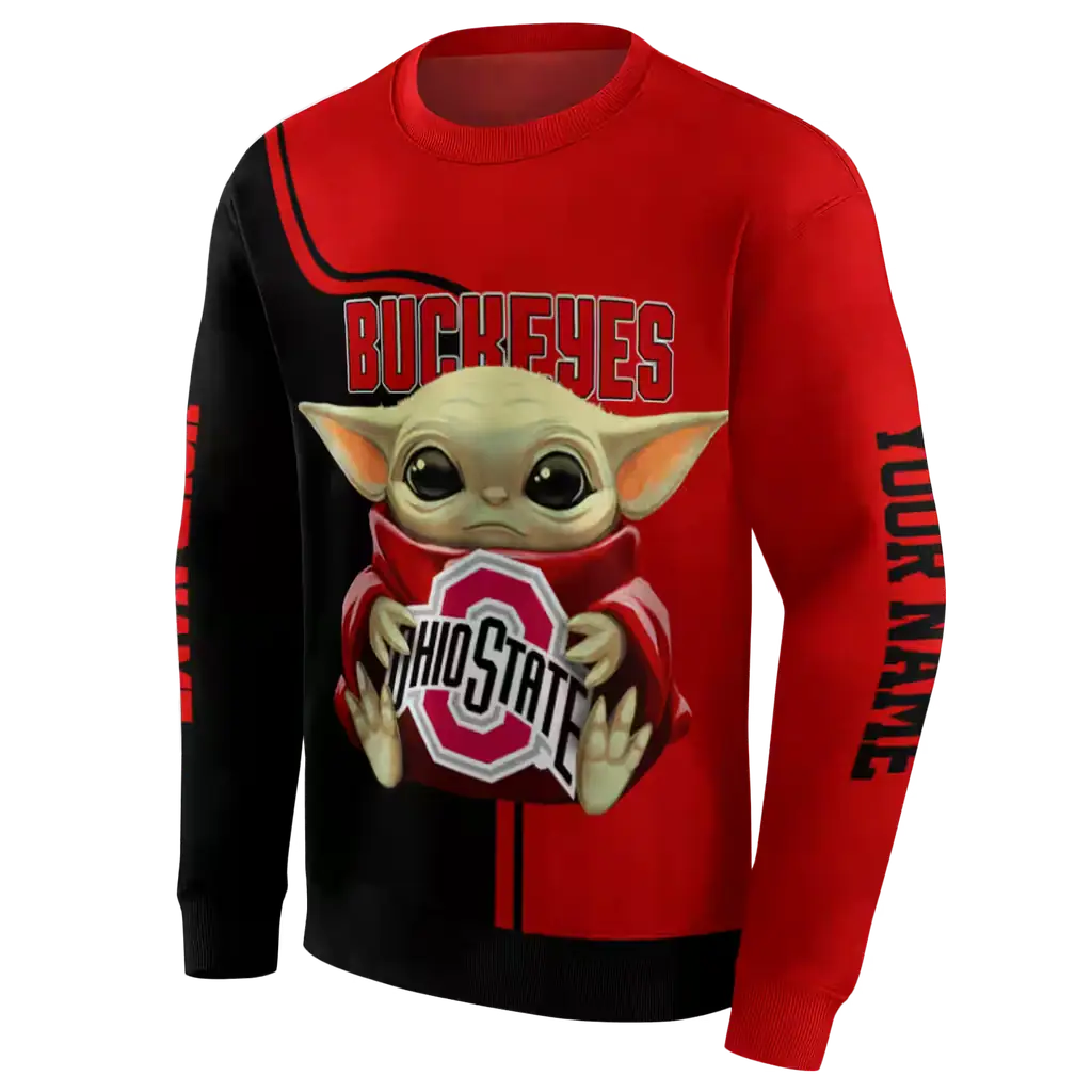 personalized ohio state buckeyes baby yoda scarlet black hoodie new arrival personalized ohio state buckeyes baby yoda scarlet black hoodie new arrival