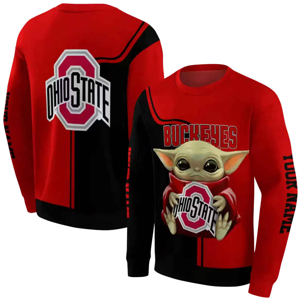 personalized ohio state buckeyes baby yoda scarlet black hoodie premium grade personalized ohio state buckeyes baby yoda scarlet black hoodie premium grade