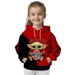 personalized ohio state buckeyes baby yoda scarlet black hoodie best selling
