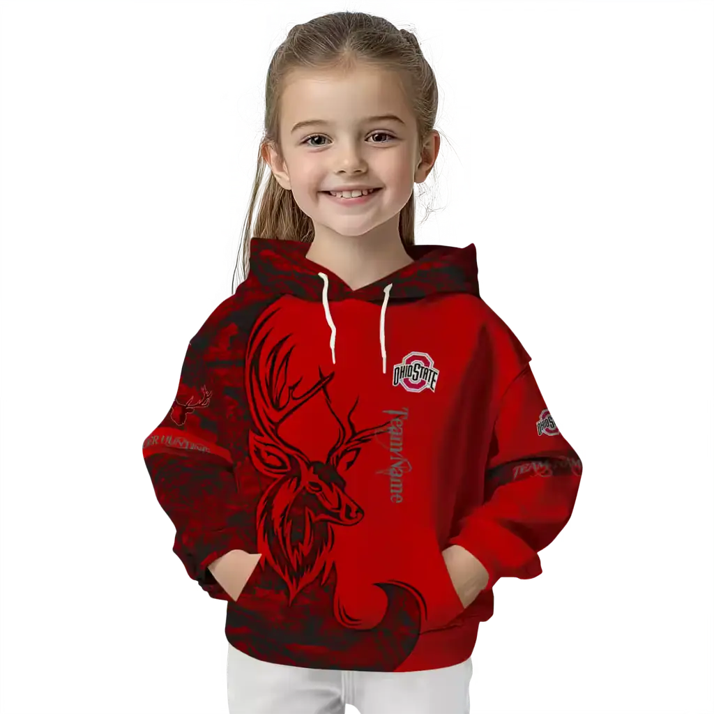 personalized ohio state buckeyes deer silhouette scarlet hoodie top rated personalized ohio state buckeyes deer silhouette scarlet hoodie top rated